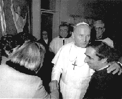 Fra Serafino Melchiorre con Giovanni Paolo II